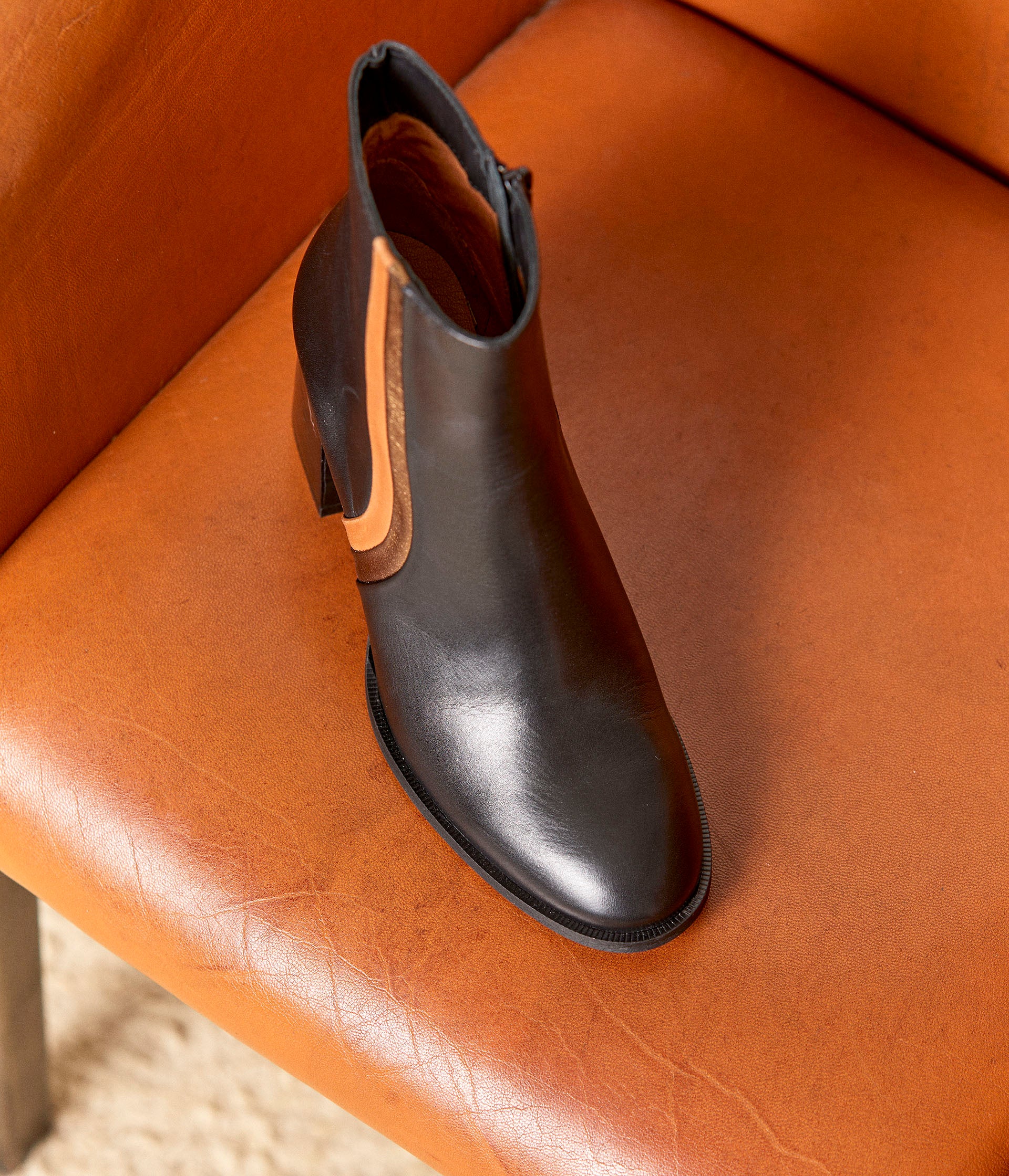 Boots cuir à talon Jeannette
