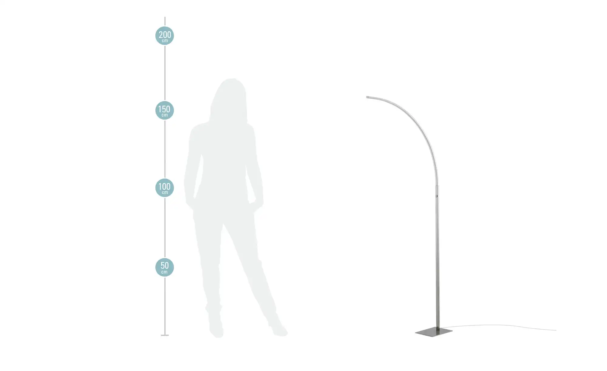 KHG LED-Stehleuchte, 1-flammig, nickel-matt