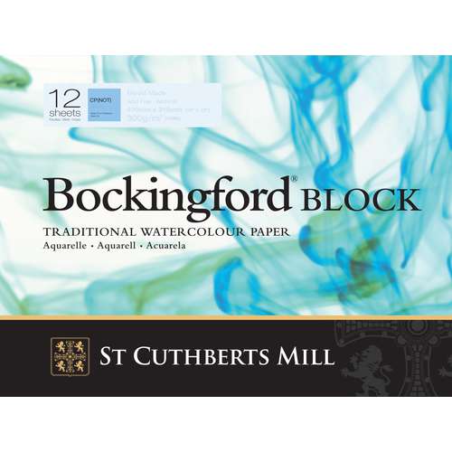 BOCKINGFORD® Aquarellkarton, Watercolour Paper, Aquarellblock, 4-seitig geleimt,