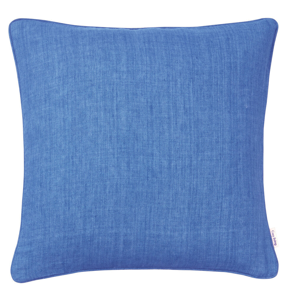 Cozy Living  Linen pyntepude, Sea Blue - 50 x 50 cm.