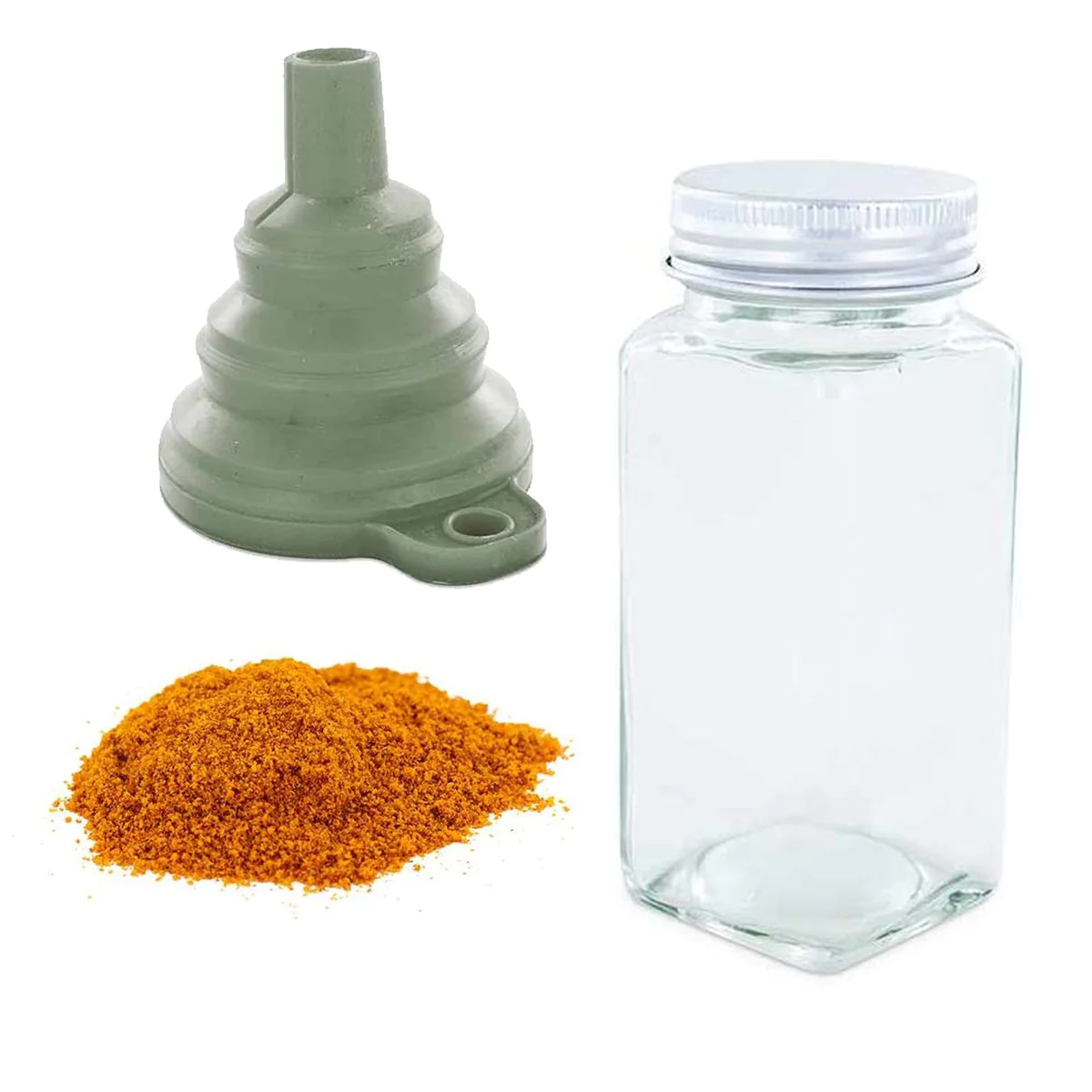 Flacon à épices poudreur + entonnoir + piment de Cayenne 40 g Aromandi