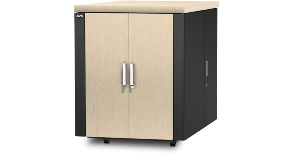 APCNetShelter CX 18U Geluiddempende 'Server Room in a Box' server rack  (Grijs/eiken, 750 x 1015 x 1130mm)