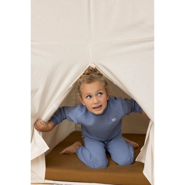 Feetje Wafel Pyjama - Blue Melange - Maat 56