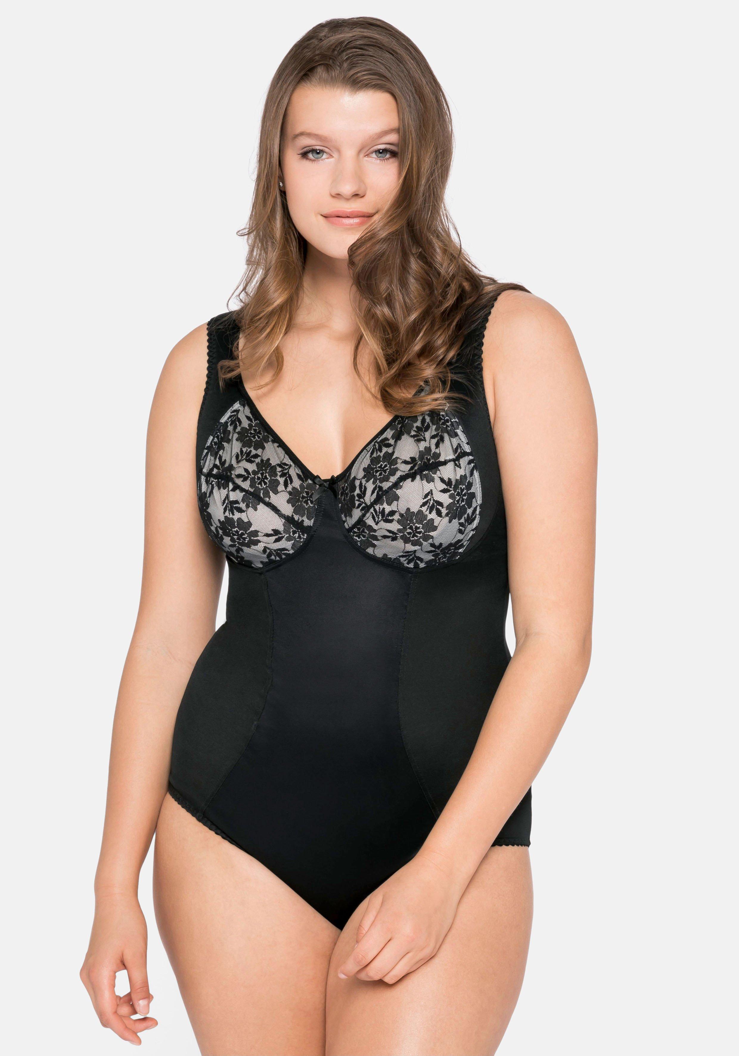 Body mit Shape-Effekt, Cups aus floraler Spitze