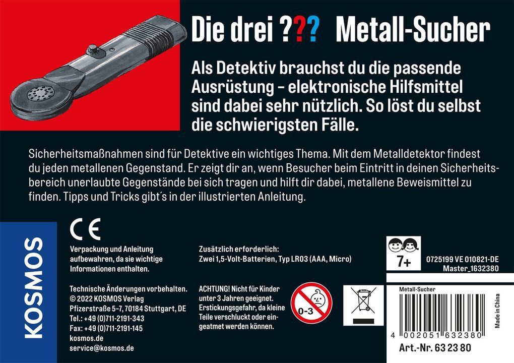 Detektiv-Zubehör DIE DREI ??? METALL-SUCHER