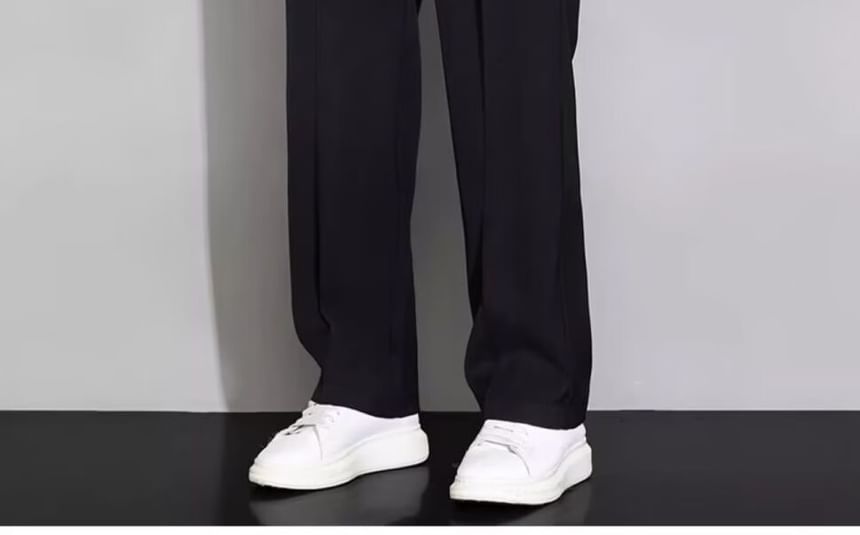 Cowpow - Mid Rise Plain Loose Fit Dress Pants