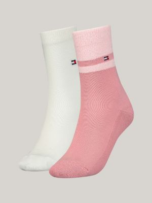 Conjunto de presente com 2 pares de meias clássicas de bouclé listradas