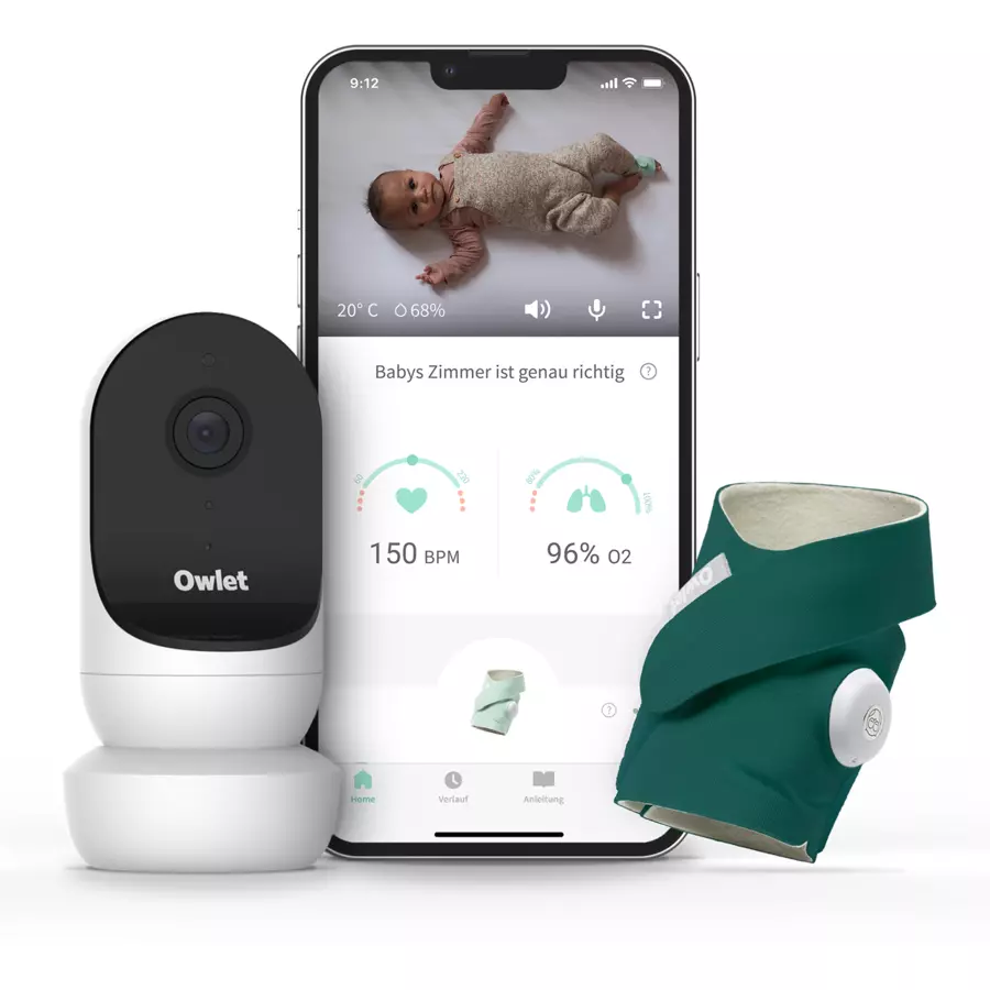 Owlet Monitor Duo Smart Sock 3 und Camera 2 tiefseegrün