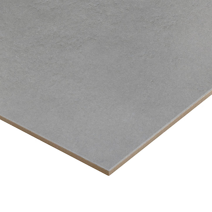 Carrelage sol Konkrete aspect pierre calcaire 42.6 x 42.6 cm gris GoodHome