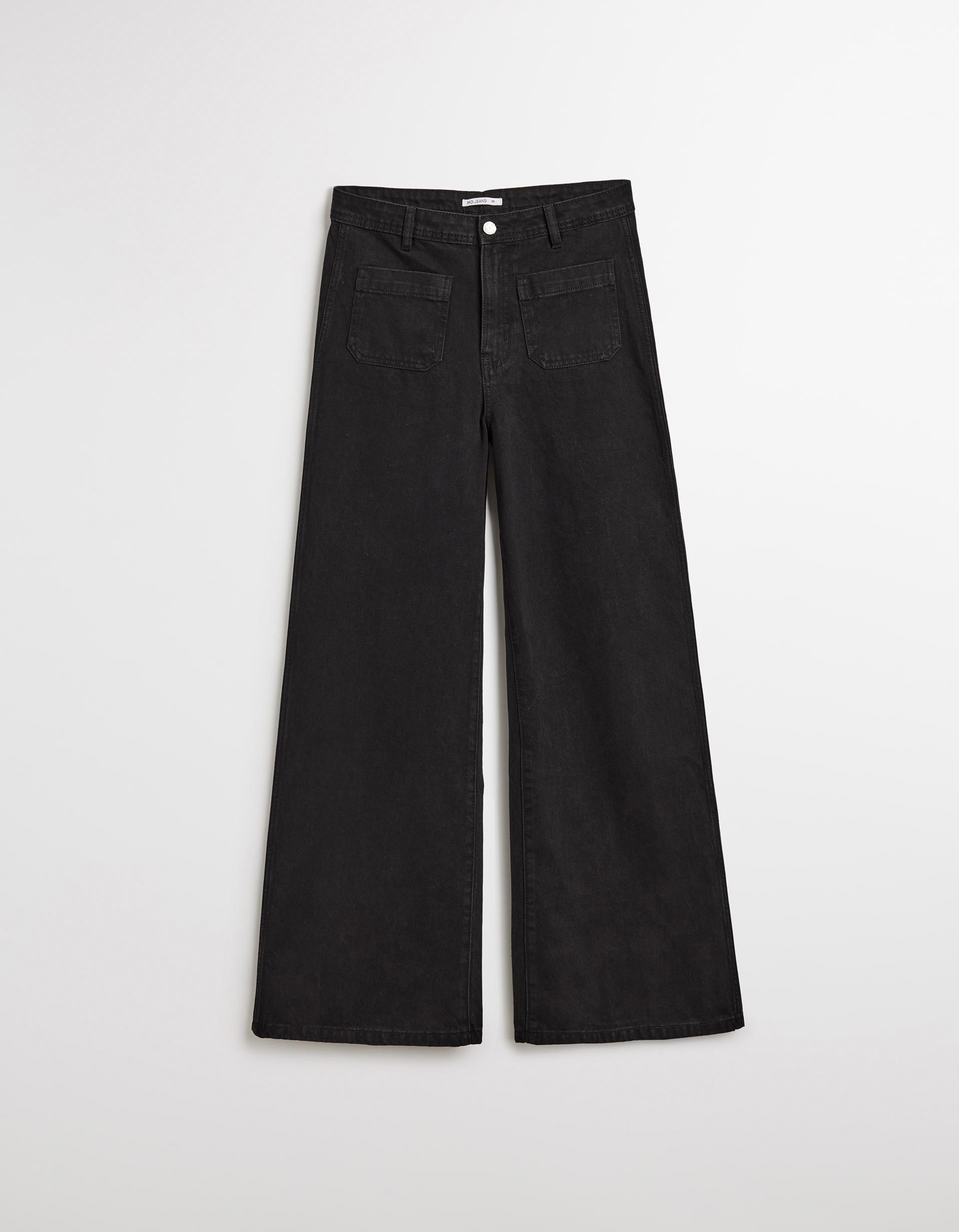 Calças de Ganga Wide Leg, Mulher, Cinzento Escuro
