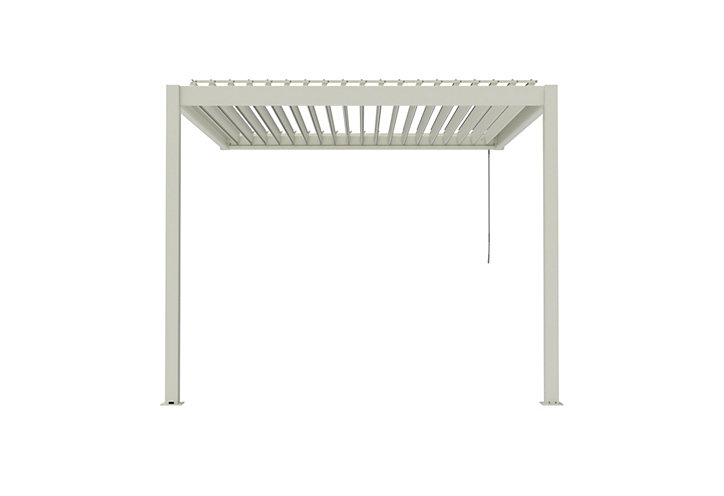 Pergola manuelle bioclimatique murale aluminium Cameo 3,14 x 3,11 m