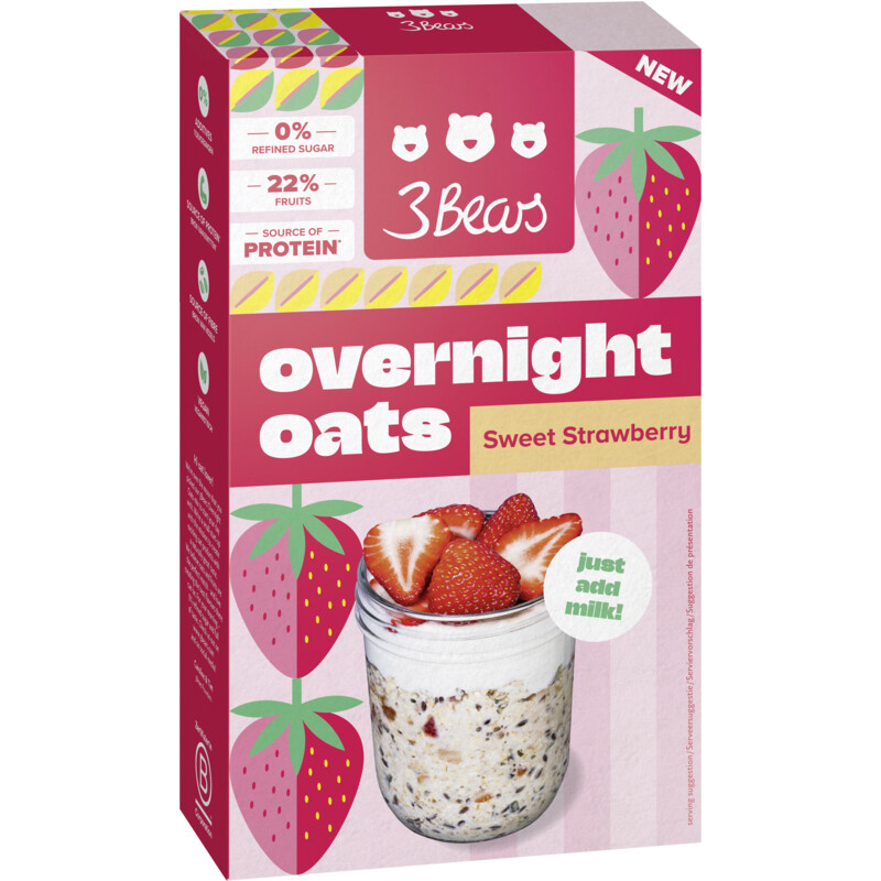 3Bears Overnight oats sweet strawberry