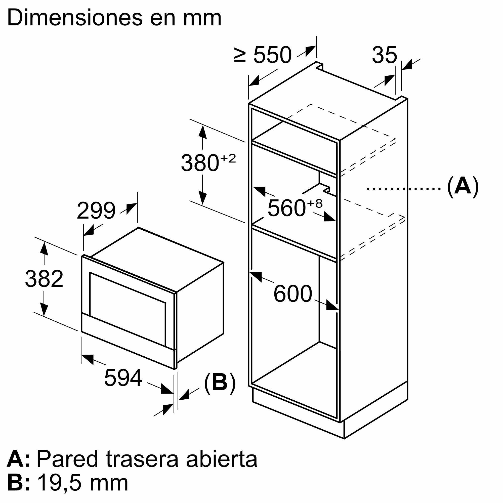 Micro-ondas de embutir Série 8, preto, BEL7321B1