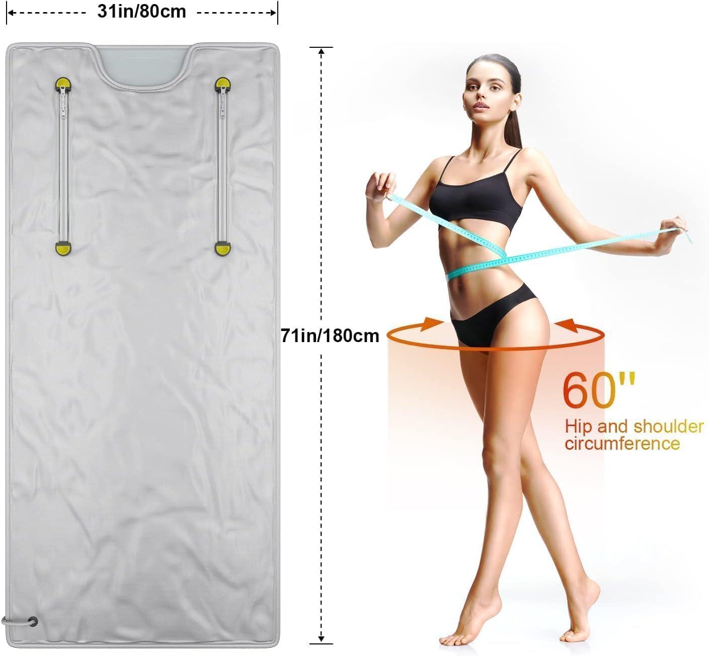 Infrarot-Saunadecke,Portable Sauna Blanket,Detox Therapie Sauna Tragbare Oxford-Saunadecke mit 4 Sicherheitsschutz für heißes Schwitzen, Entspannung für Wellness, Muskelentspannung & Hautverjüngung