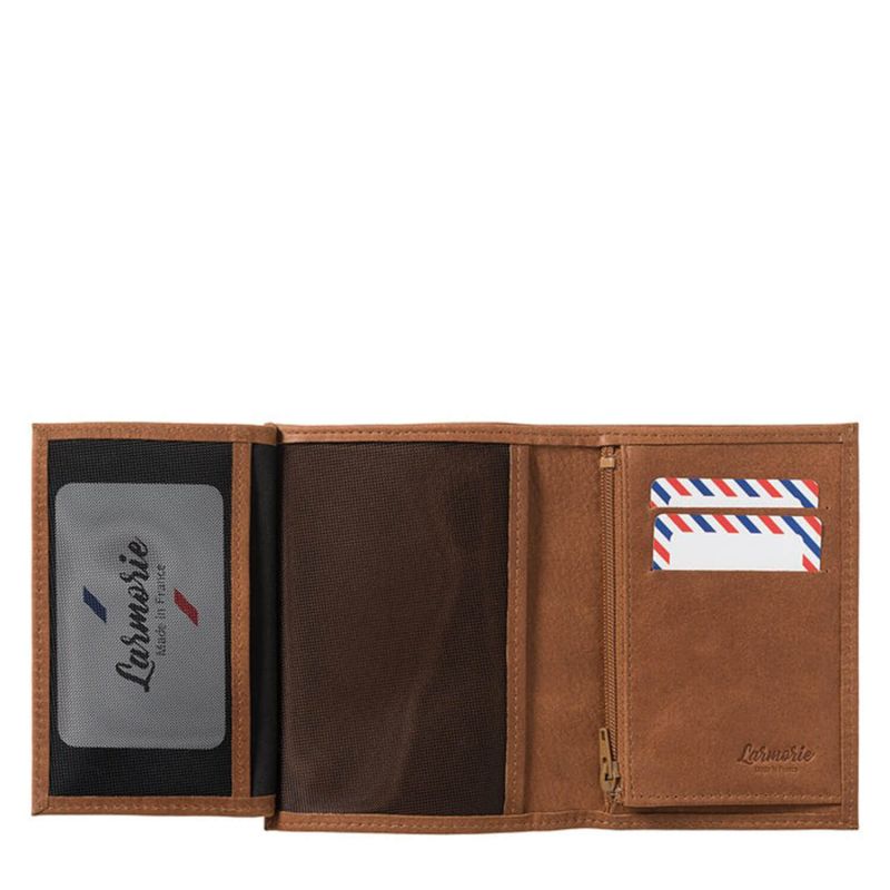 Petit portefeuille Victor en cuir Vintage Terre Brunie