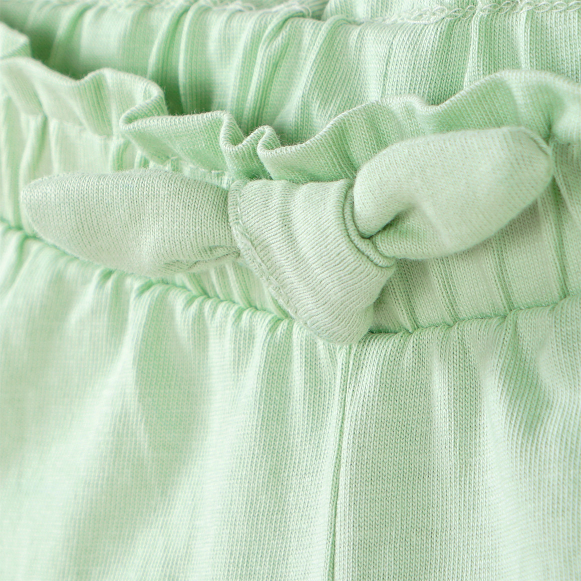 Topomini 2 Baby Shorts mit Zierschleifen hellgrün / rosa