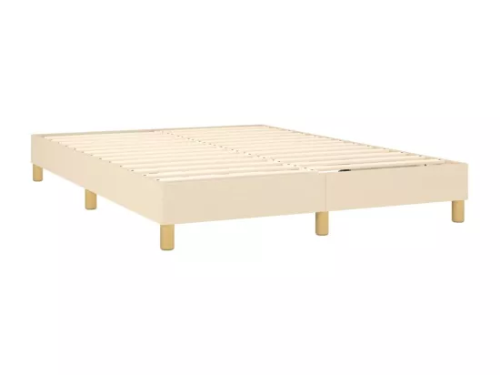 Sommier tapissier avec matelas et LED Crème 140x190 cm Tissu