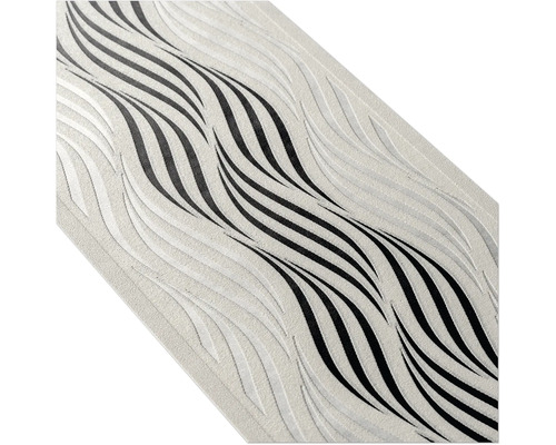 Zelfklevende rand 3841-26 Alleen Rand Golven wit zwart 5 m x 13 cm