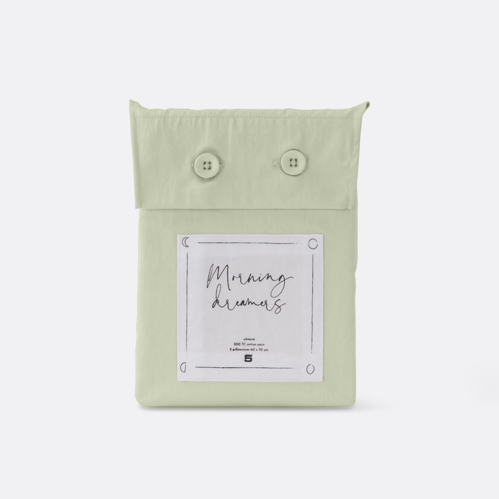 Kussenslopen Cotton Satin sage green 60x70 cm  - set van 2