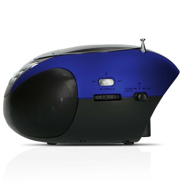 Lenco Bærbar FM-radio, CD- og USB-spiller Blå