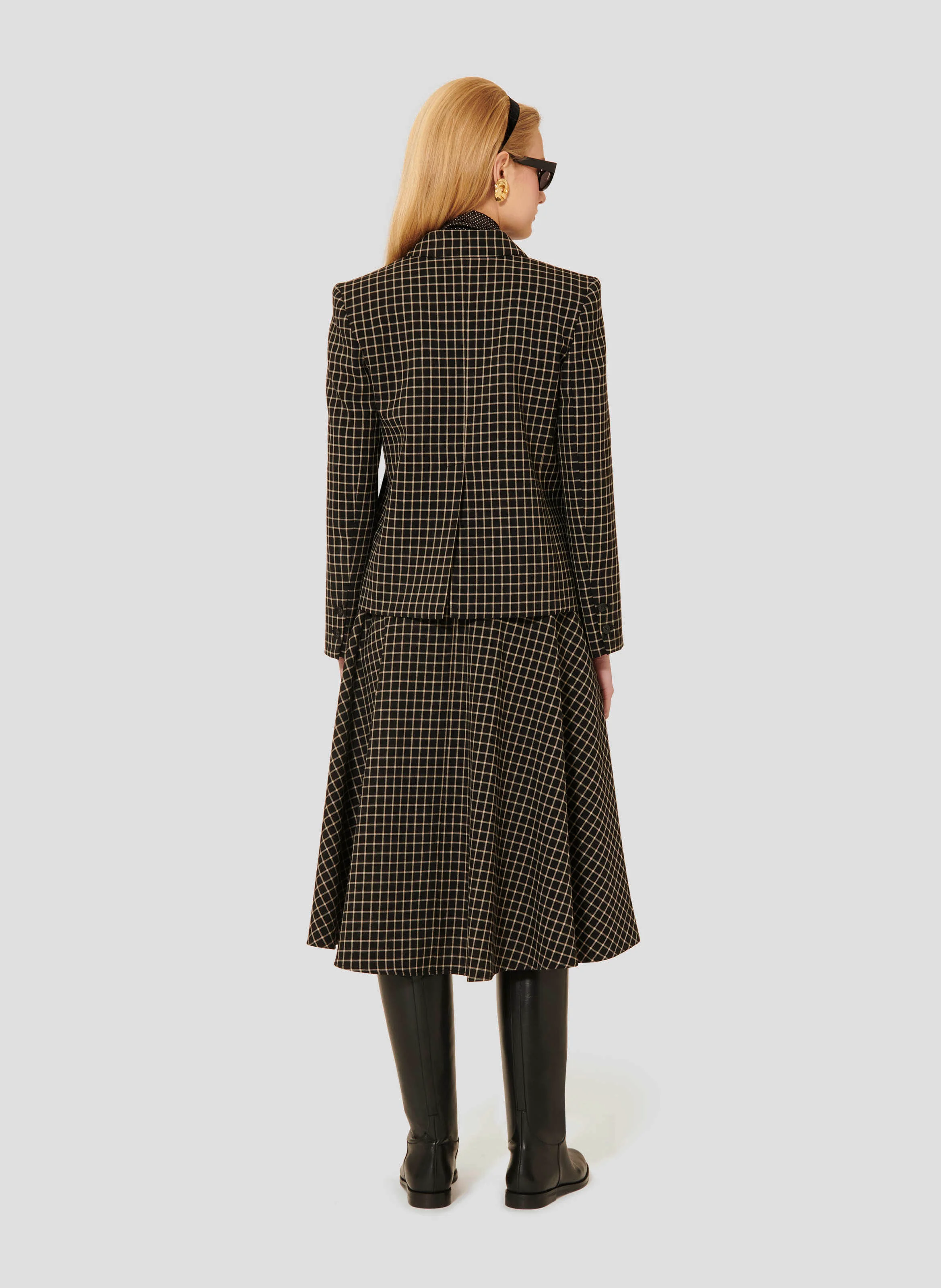 VANNIE - Veste tailleur à carreaux | Noir