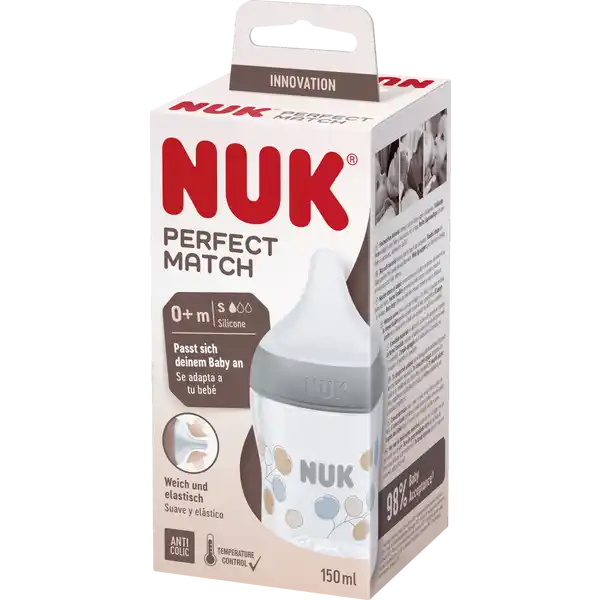Perfect Match Babyflasche mit Temperature Control, mit besonders weichem Silikon-Trinksauger