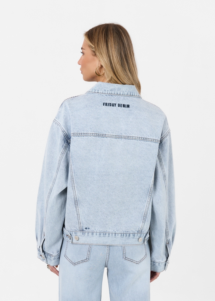 Boxy denim jacket sky blauw