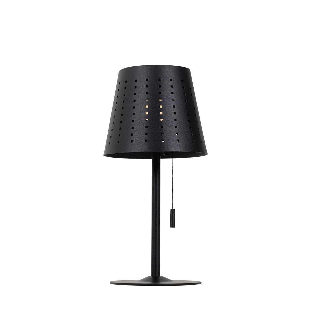 Buiten tafellamp zwart incl. LED 3-staps dimbaar oplaadbaar en solar - Ferre