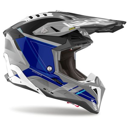 Casque cross Airoh AVIATOR 3 - SABER 2024 - Bleu