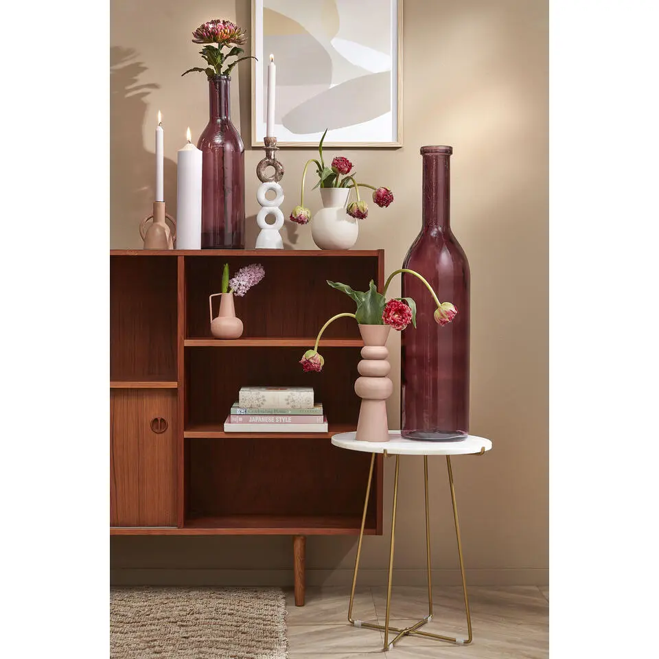 Mica Decorations Rioja Glazen Fles - H50 x Ø15 cm - Bordeaux