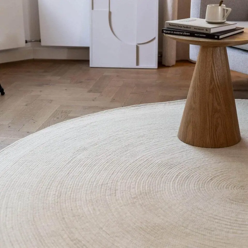 Interieur05 rond vloerkleed Gapo wit - 180 x 180 cm