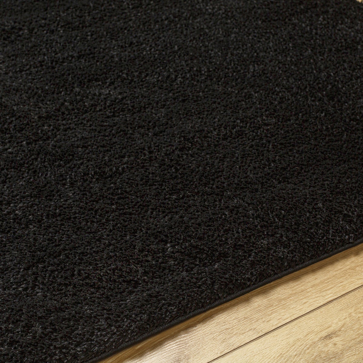 Modern hoogpolig shaggy vloerkleed, zwart, 160x213 cm, CLAIRE