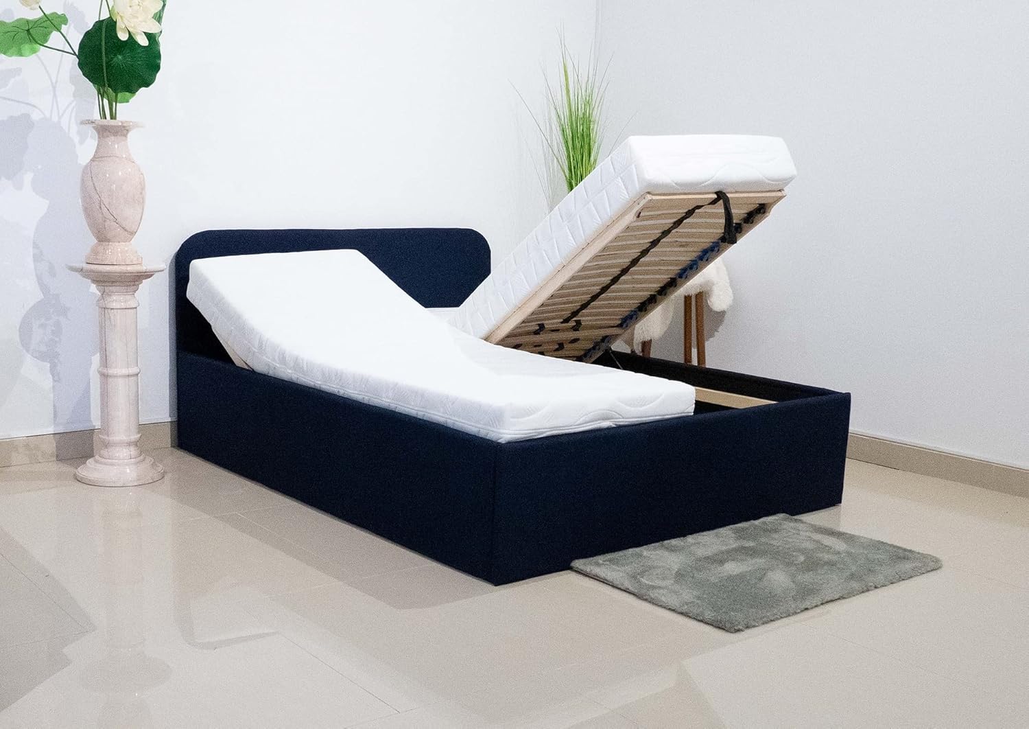 PAARA Polsterbett Senioren 404GK mit Bettkasten, Lattenrost mit Gasdruckfedern, Matratze, alle Größen - Jedes Bett EIN Unikat - Made in Germany (90 x 200 cm)