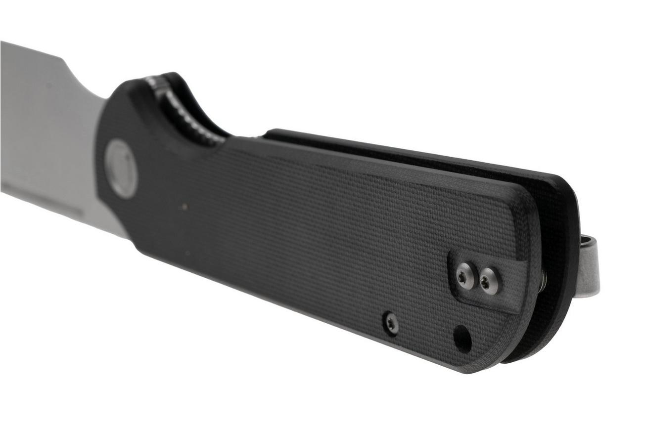 Eutektik Binary BIN-BSW-L Stonewashed 14C28N, Black G10, linkshandig zakmes