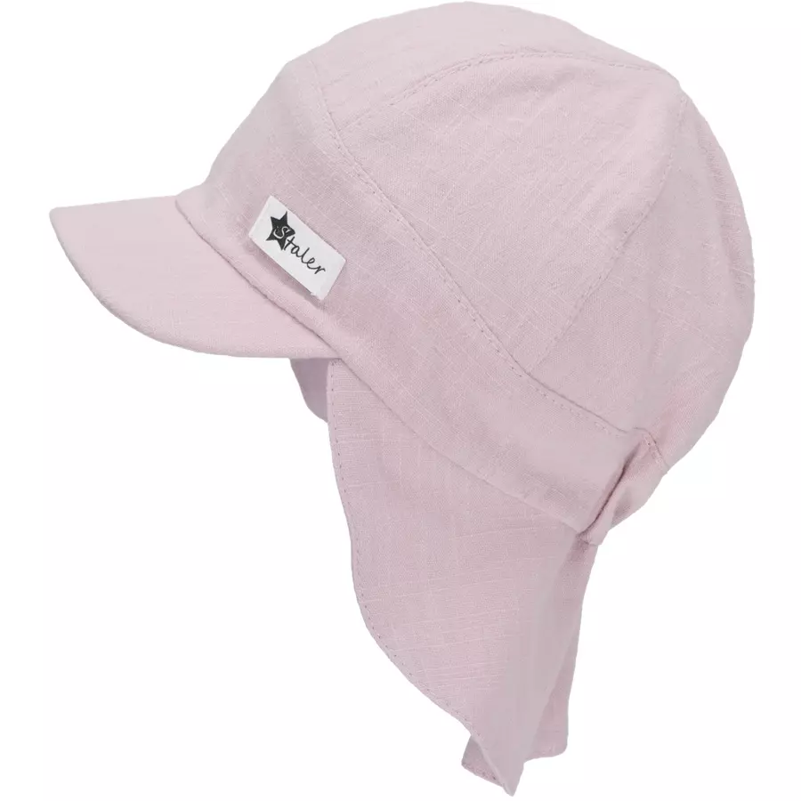 Sterntaler Schirmmütze mit Nackenschutz Leinencharakter rosa