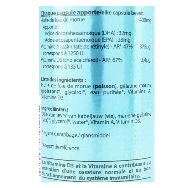 Vit'all+ Huile de Foie de Morue 100 capsules