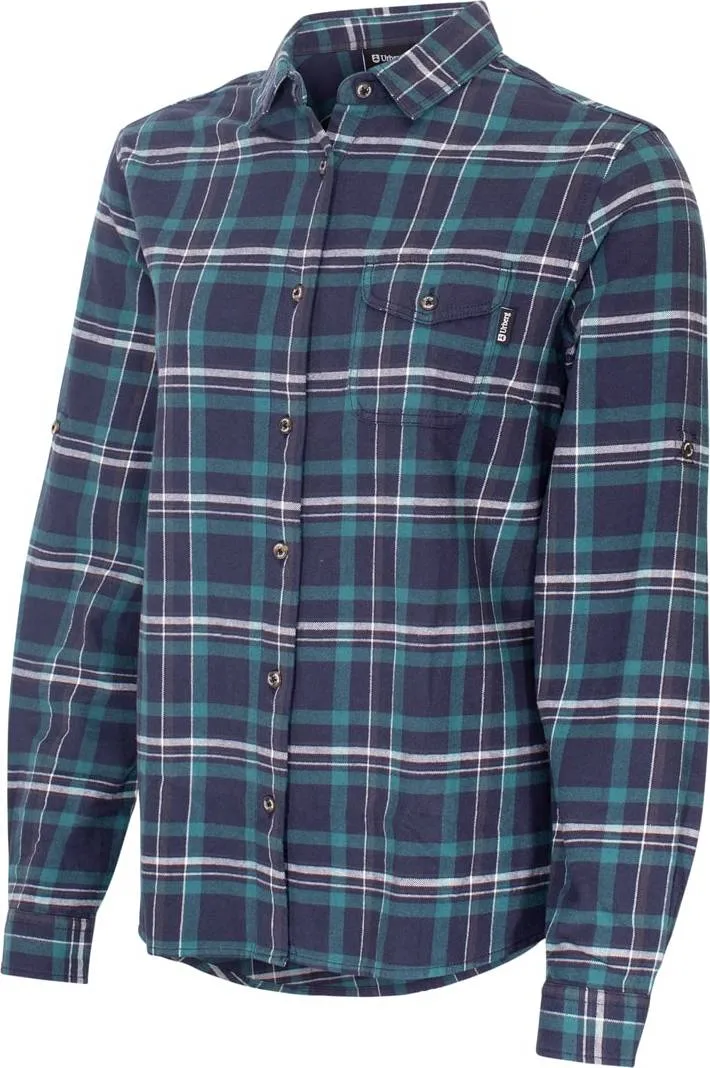 Urberg Flannel Ls W Strap Shirt Wmn Blue Nights