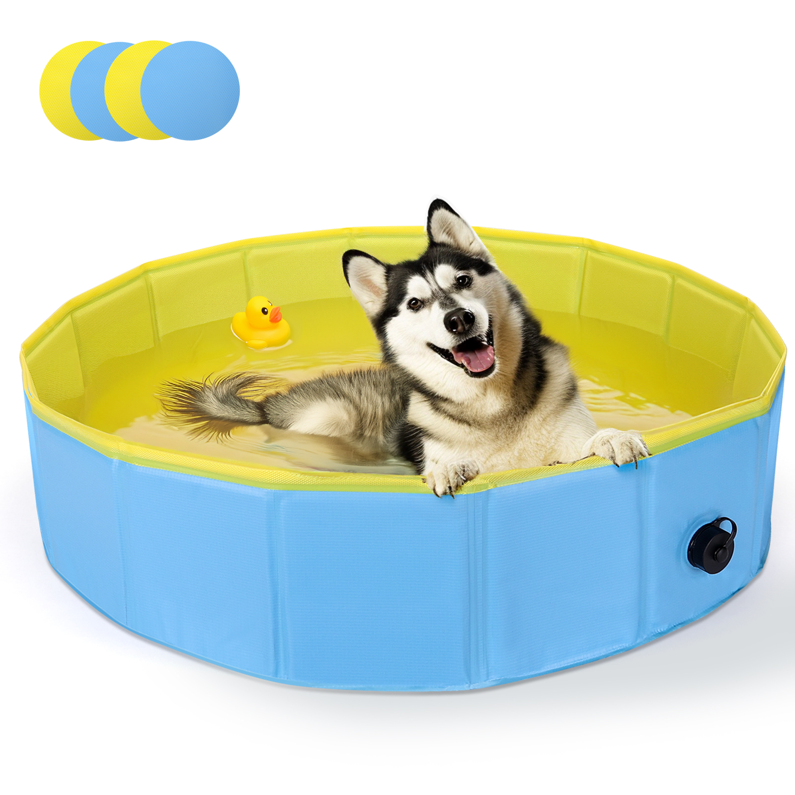 Piscina Nobleza para cães de grande e pequeno porte, banheira dobrável rígida antiderrapante para animais de estimação.