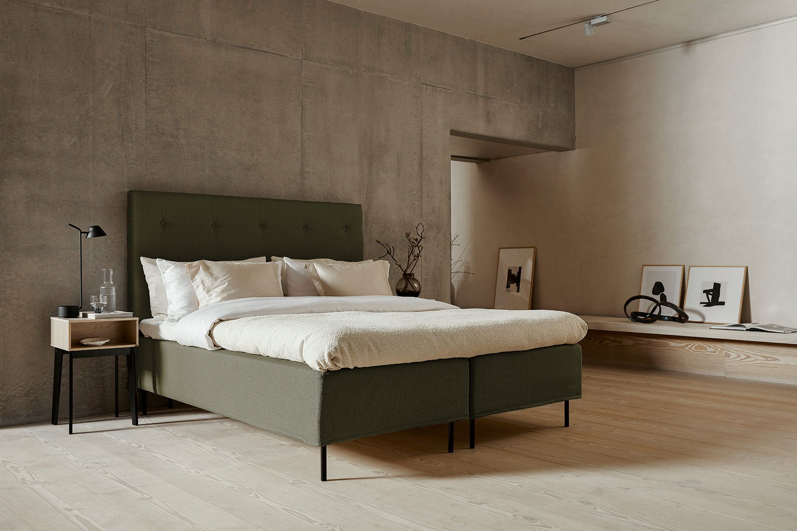 Carat rammemadrass 75x200 cm i tekstil 184 grønn med medium fasthet. Uten overmadrass og ben