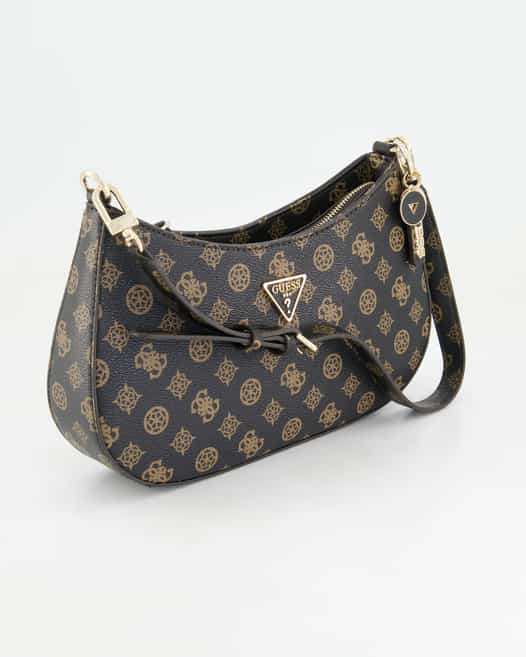 Guess Noelle Top Zip Shoulder Bag Handtasche in Braun