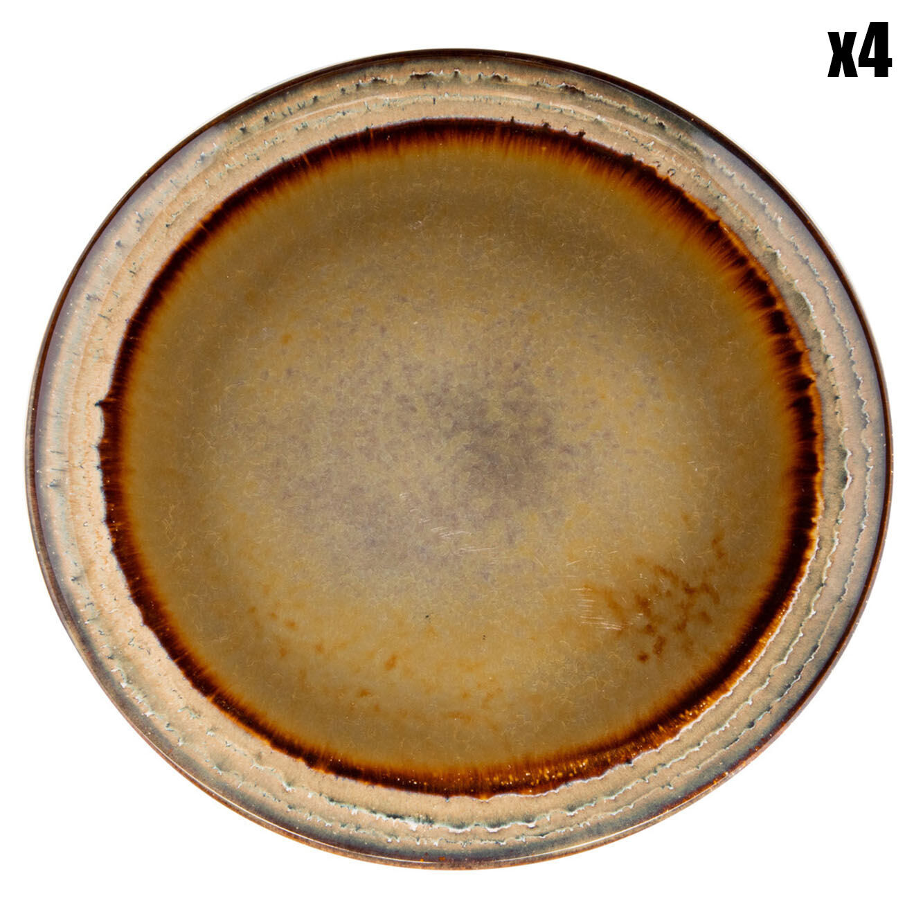 Bazar Bizar 4 Assiettes plates Comporta marron - D.28 cm