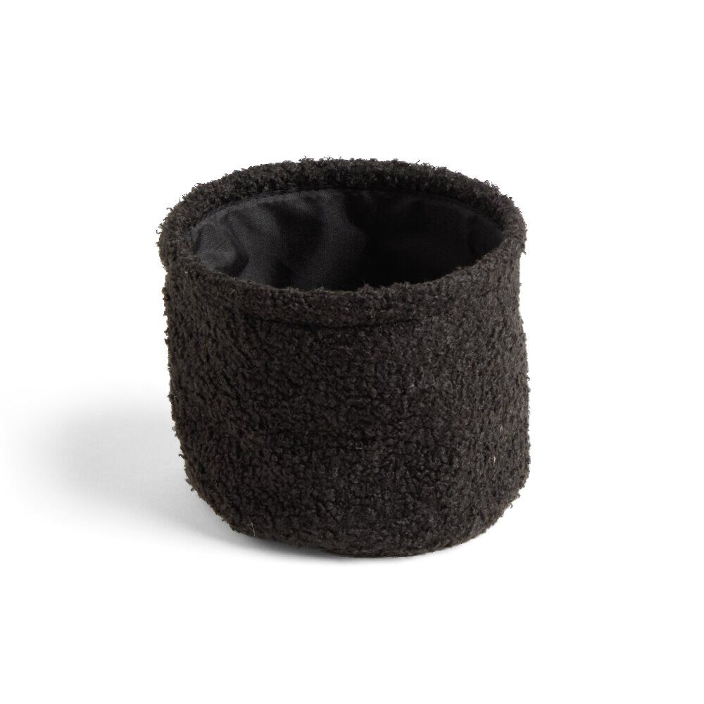 Lot de 3 panières en laine bouclée noir