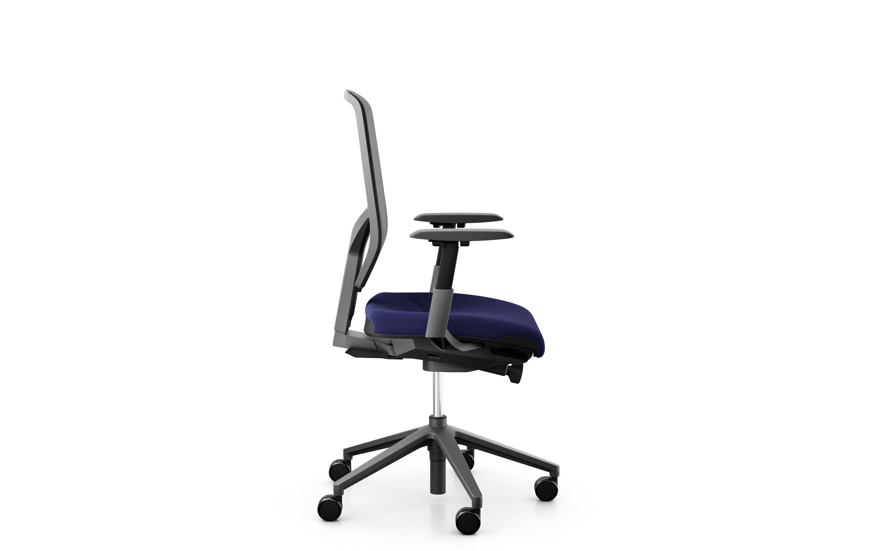 Bürostuhl 68 mit Netzrücken Dunkelblau<br>Drehstuhl mit zeitlosem Design und technischer Raffinesse