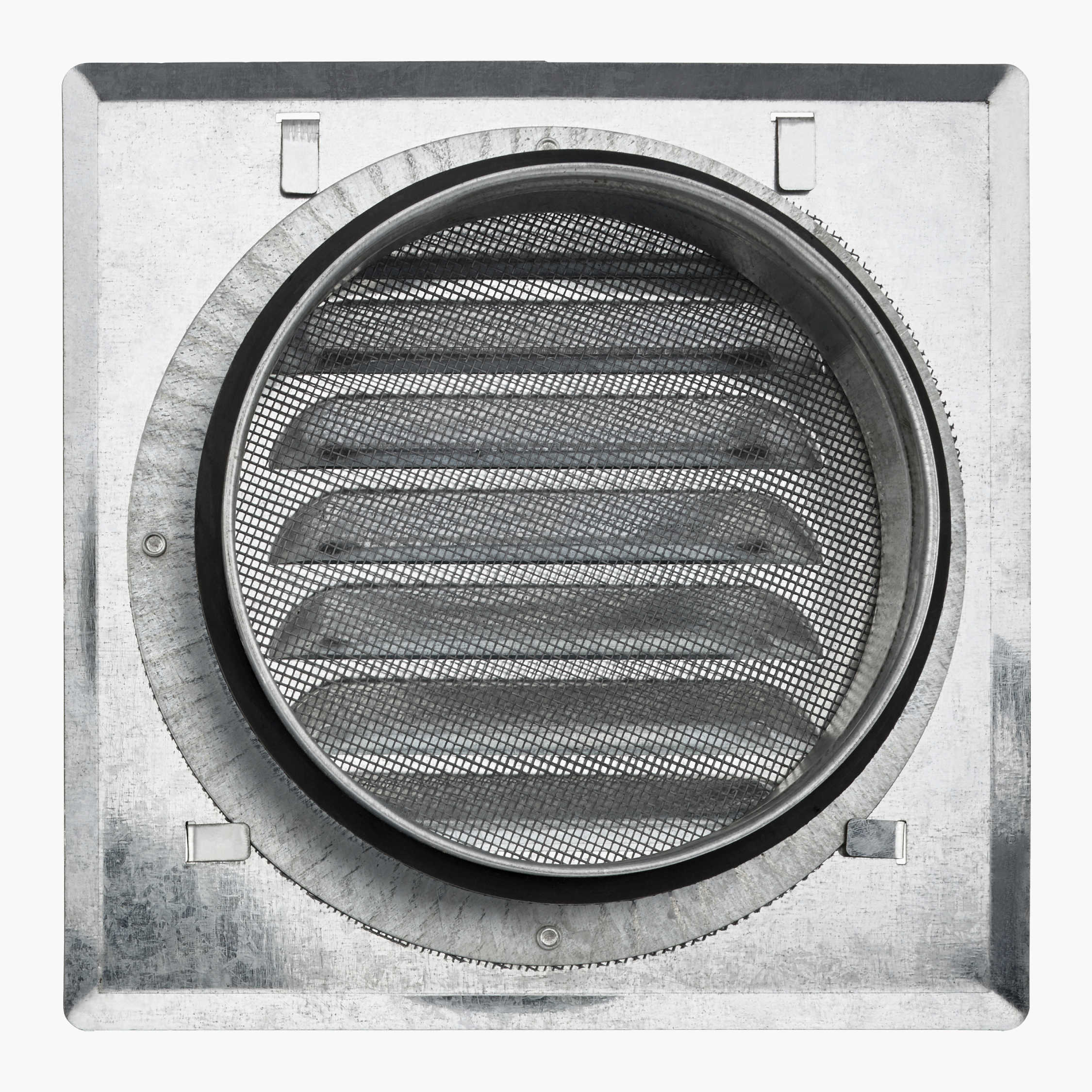 Ventilasjonsgitter, stusstilkobling, stormkappe, 100 mm