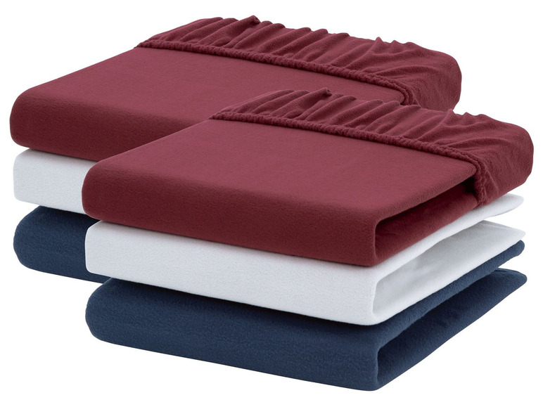 2 fleece-hoeslakens, 90-100 x 200 cm