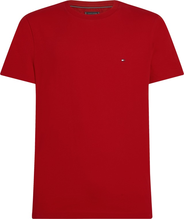 Tommy Hilfiger T-Shirt »ESSENTIAL REG FIT SOLID TEE mit Stickerei und Rundhals«, unifarben, casual, regular fit, Baumwolle, Rundhals