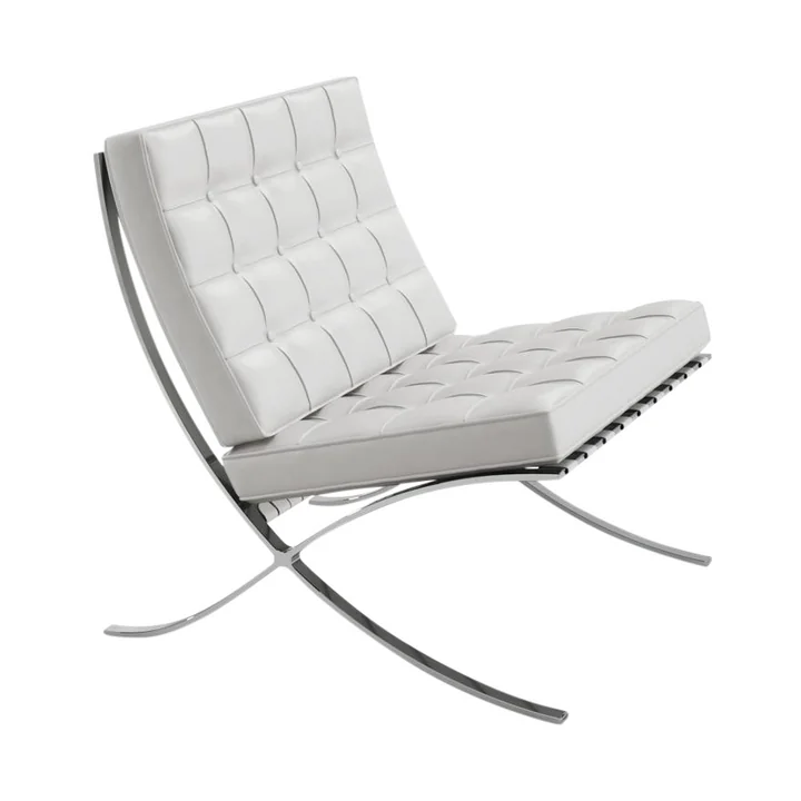 Knoll - Barcelona Sessel, Chrom / Leder creme Andes Altiplanos