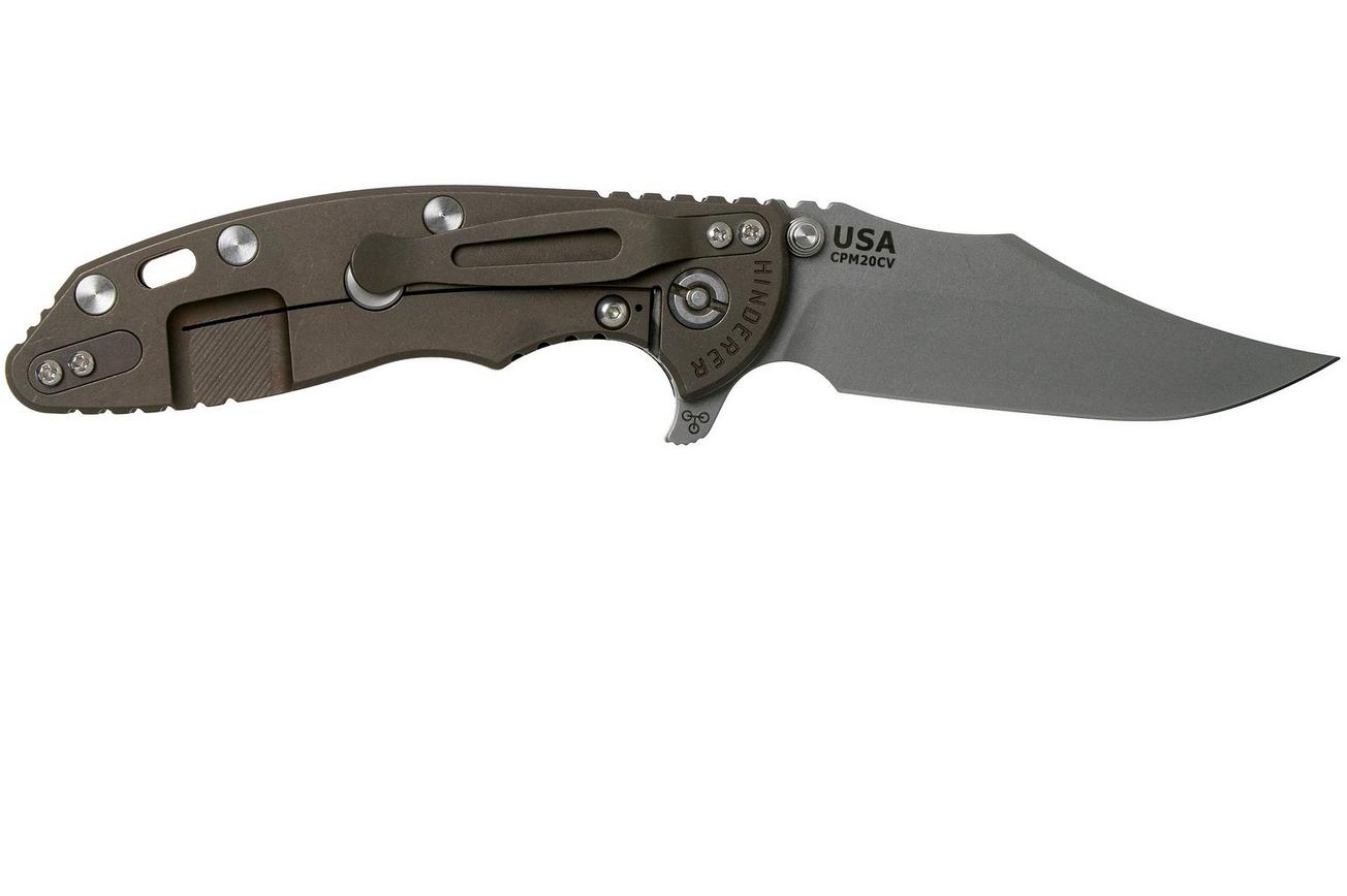 Rick Hinderer XM-18 3.5 Bowie 20CV Battle Bronze, Black G10 zakmes