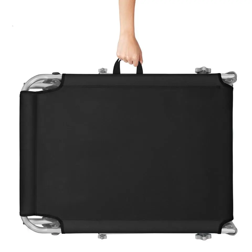 tectake Ligbed Chloé 4-niveaus, hoofdkussen en tas, Zwart