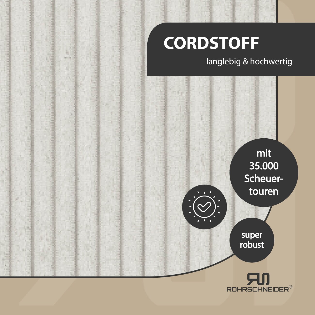Rohrschneider ® Selbstwärmende Katzendecke, Fensterliege mit rutschfester Unterlage beige 60 cm, 2 cm, 29 cm